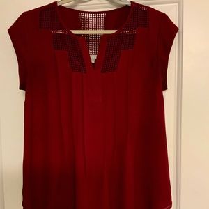 Daniel Rainn Plum Cap Sleeve Blouse Size S